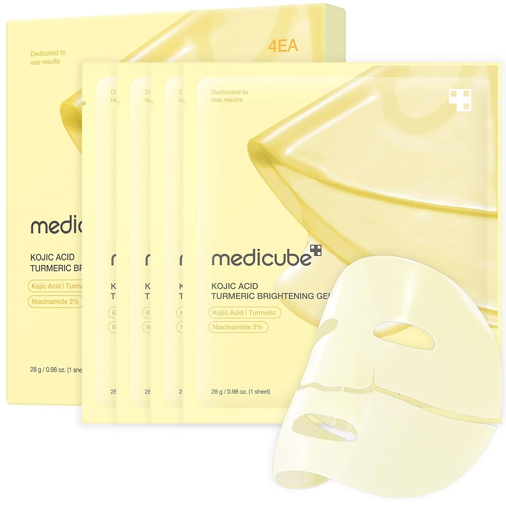 Masque Gel Éclaircissant Medicube Acide Kojique Curcuma 4 pièces